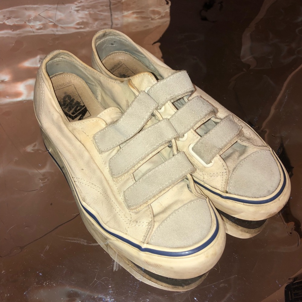 Suede and Canvas Vans Velcro Trainer